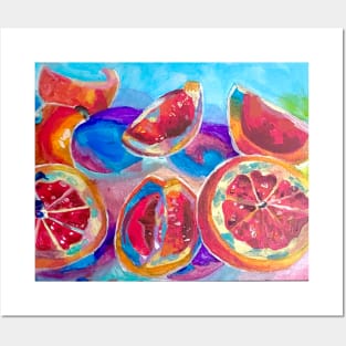 original painting grapefruit Posters and Art